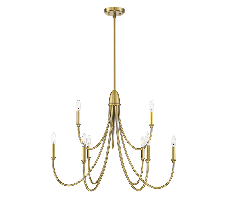 Nine Light Chandelier<br /><span style="color:#4AB0CE;">Entrega: 4-10 dias en USA</span><br /><span style="color:#4AB0CE;font-size:60%;">PREGUNTE POR ENTREGA EN PANAMA</span><br />Collection: Cameron<br />Finish: Warm Brass