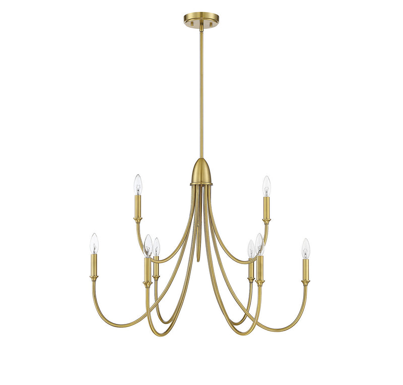 Nine Light Chandelier<br /><span style="color:#4AB0CE;">Entrega: 4-10 dias en USA</span><br /><span style="color:#4AB0CE;font-size:60%;">PREGUNTE POR ENTREGA EN PANAMA</span><br />Collection: Cameron<br />Finish: Warm Brass