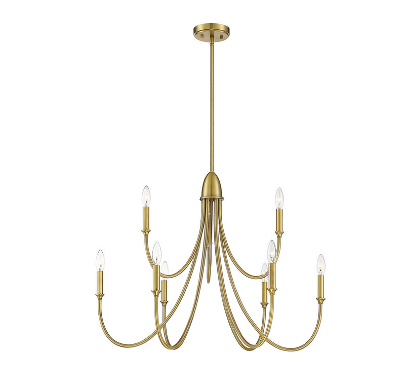 Nine Light Chandelier<br /><span style="color:#4AB0CE;">Entrega: 4-10 dias en USA</span><br /><span style="color:#4AB0CE;font-size:60%;">PREGUNTE POR ENTREGA EN PANAMA</span><br />Collection: Cameron<br />Finish: Warm Brass