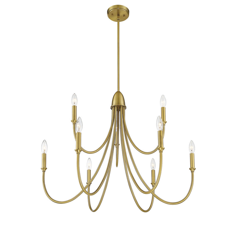 Nine Light Chandelier<br /><span style="color:#4AB0CE;">Entrega: 4-10 dias en USA</span><br /><span style="color:#4AB0CE;font-size:60%;">PREGUNTE POR ENTREGA EN PANAMA</span><br />Collection: Cameron<br />Finish: Warm Brass