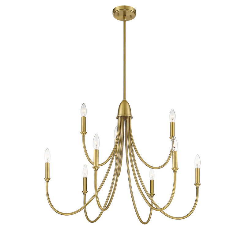 Nine Light Chandelier<br /><span style="color:#4AB0CE;">Entrega: 4-10 dias en USA</span><br /><span style="color:#4AB0CE;font-size:60%;">PREGUNTE POR ENTREGA EN PANAMA</span><br />Collection: Cameron<br />Finish: Warm Brass