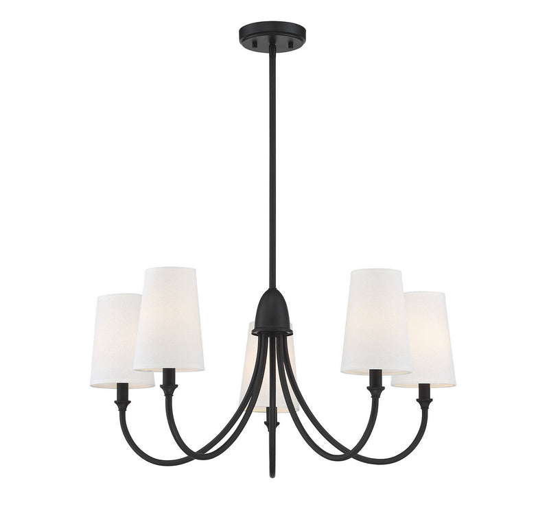 Five Light Chandelier<br /><span style="color:#4AB0CE;">Entrega: 4-10 dias en USA</span><br /><span style="color:#4AB0CE;font-size:60%;">PREGUNTE POR ENTREGA EN PANAMA</span><br />Collection: Cameron<br />Finish: Matte Black