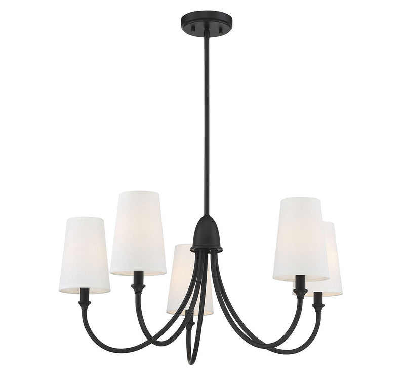 Five Light Chandelier<br /><span style="color:#4AB0CE;">Entrega: 4-10 dias en USA</span><br /><span style="color:#4AB0CE;font-size:60%;">PREGUNTE POR ENTREGA EN PANAMA</span><br />Collection: Cameron<br />Finish: Matte Black