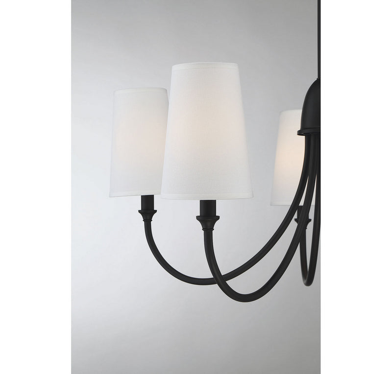 Five Light Chandelier<br /><span style="color:#4AB0CE;">Entrega: 4-10 dias en USA</span><br /><span style="color:#4AB0CE;font-size:60%;">PREGUNTE POR ENTREGA EN PANAMA</span><br />Collection: Cameron<br />Finish: Matte Black