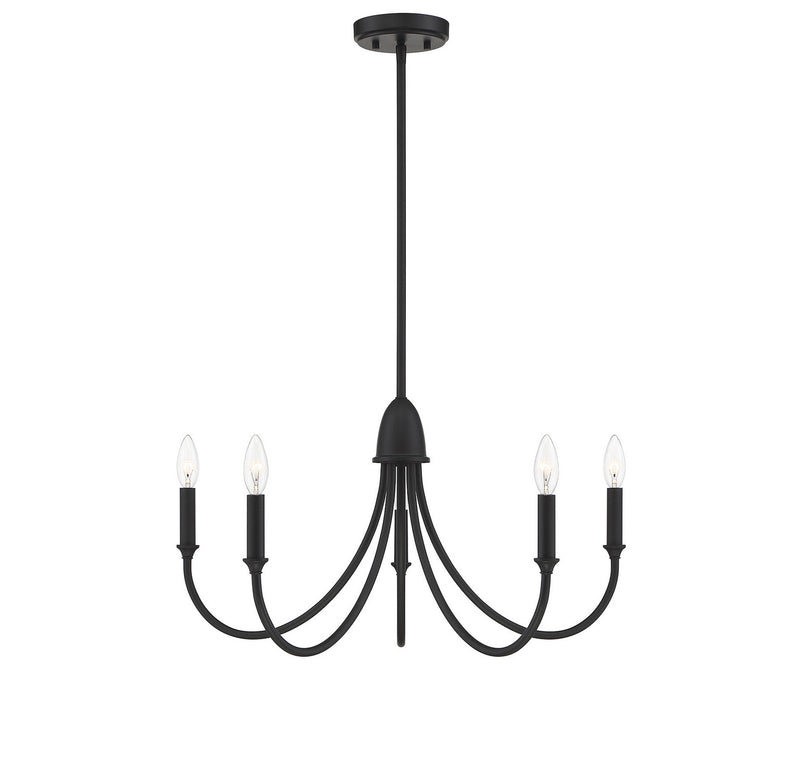 Five Light Chandelier<br /><span style="color:#4AB0CE;">Entrega: 4-10 dias en USA</span><br /><span style="color:#4AB0CE;font-size:60%;">PREGUNTE POR ENTREGA EN PANAMA</span><br />Collection: Cameron<br />Finish: Matte Black