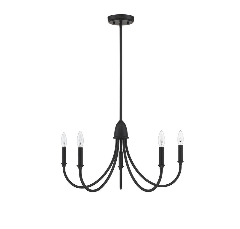 Five Light Chandelier<br /><span style="color:#4AB0CE;">Entrega: 4-10 dias en USA</span><br /><span style="color:#4AB0CE;font-size:60%;">PREGUNTE POR ENTREGA EN PANAMA</span><br />Collection: Cameron<br />Finish: Matte Black