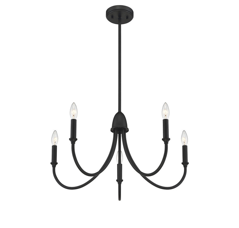 Five Light Chandelier<br /><span style="color:#4AB0CE;">Entrega: 4-10 dias en USA</span><br /><span style="color:#4AB0CE;font-size:60%;">PREGUNTE POR ENTREGA EN PANAMA</span><br />Collection: Cameron<br />Finish: Matte Black