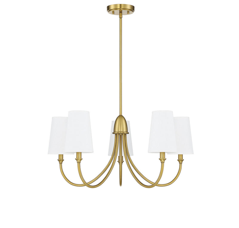 Five Light Chandelier<br /><span style="color:#4AB0CE;">Entrega: 4-10 dias en USA</span><br /><span style="color:#4AB0CE;font-size:60%;">PREGUNTE POR ENTREGA EN PANAMA</span><br />Collection: Cameron<br />Finish: Warm Brass