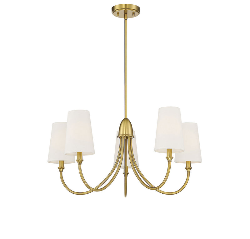 Five Light Chandelier<br /><span style="color:#4AB0CE;">Entrega: 4-10 dias en USA</span><br /><span style="color:#4AB0CE;font-size:60%;">PREGUNTE POR ENTREGA EN PANAMA</span><br />Collection: Cameron<br />Finish: Warm Brass