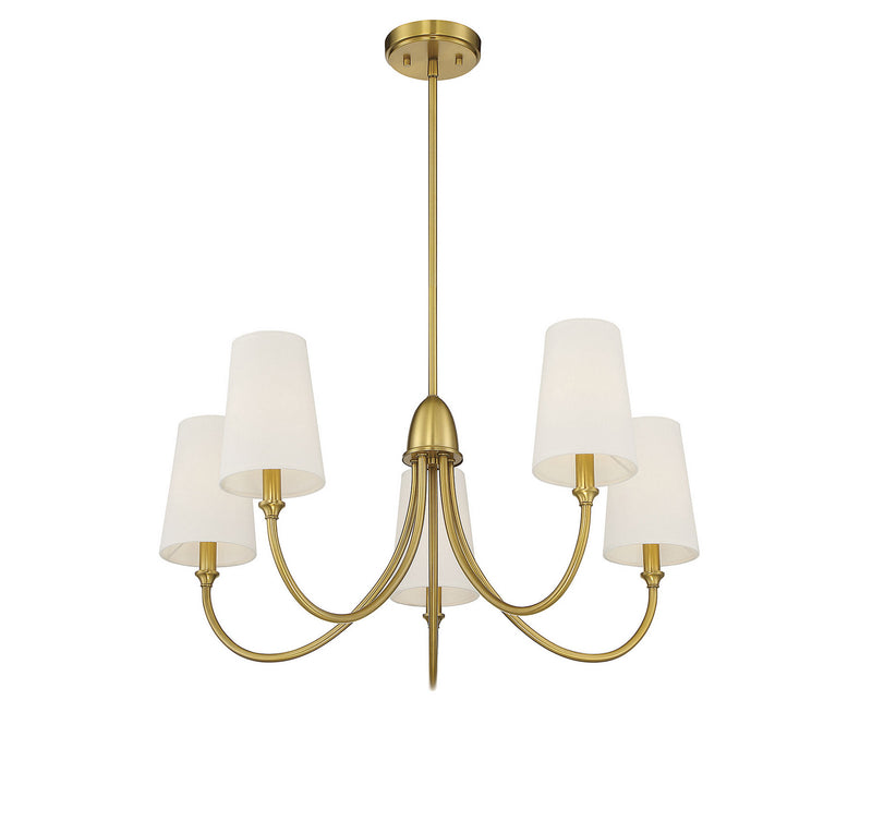 Five Light Chandelier<br /><span style="color:#4AB0CE;">Entrega: 4-10 dias en USA</span><br /><span style="color:#4AB0CE;font-size:60%;">PREGUNTE POR ENTREGA EN PANAMA</span><br />Collection: Cameron<br />Finish: Warm Brass