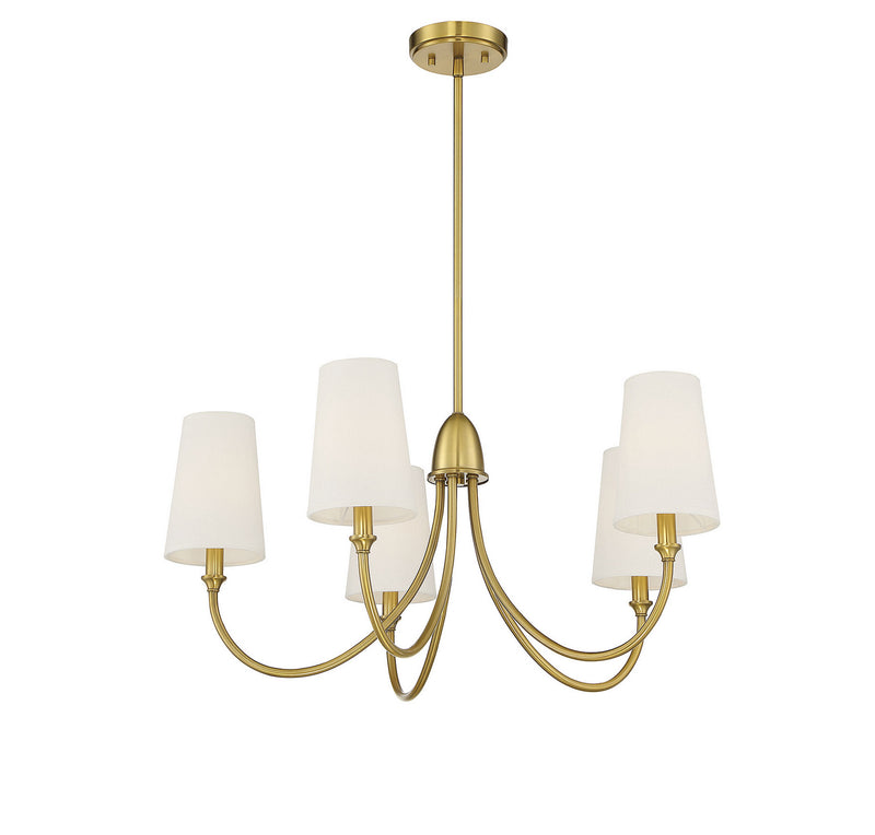 Five Light Chandelier<br /><span style="color:#4AB0CE;">Entrega: 4-10 dias en USA</span><br /><span style="color:#4AB0CE;font-size:60%;">PREGUNTE POR ENTREGA EN PANAMA</span><br />Collection: Cameron<br />Finish: Warm Brass