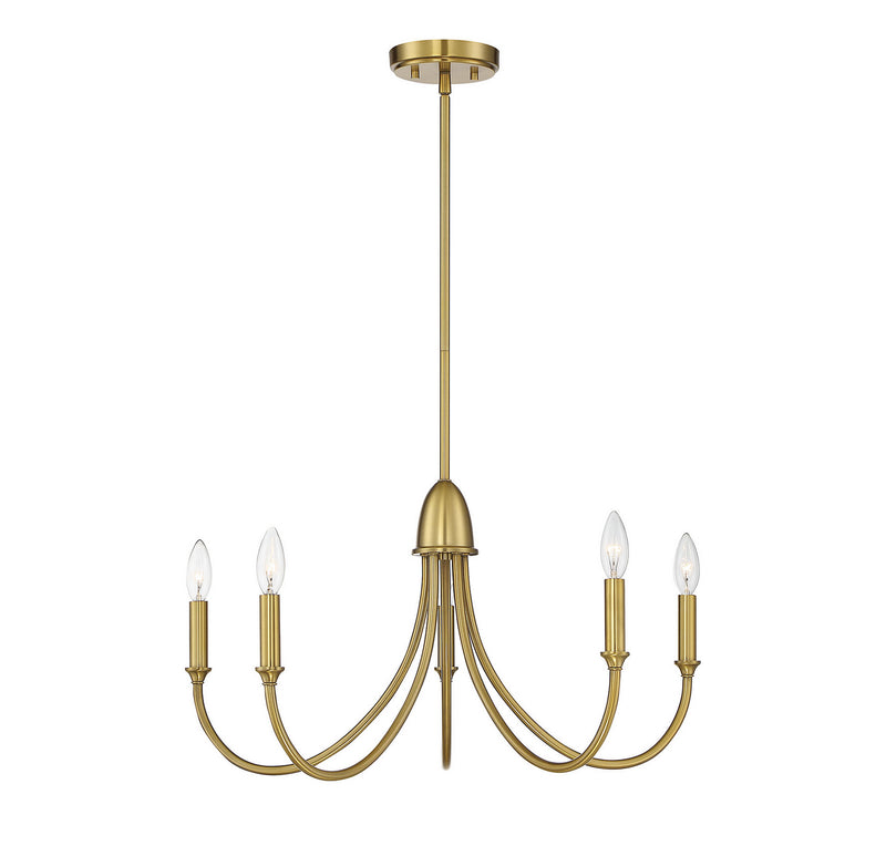 Five Light Chandelier<br /><span style="color:#4AB0CE;">Entrega: 4-10 dias en USA</span><br /><span style="color:#4AB0CE;font-size:60%;">PREGUNTE POR ENTREGA EN PANAMA</span><br />Collection: Cameron<br />Finish: Warm Brass