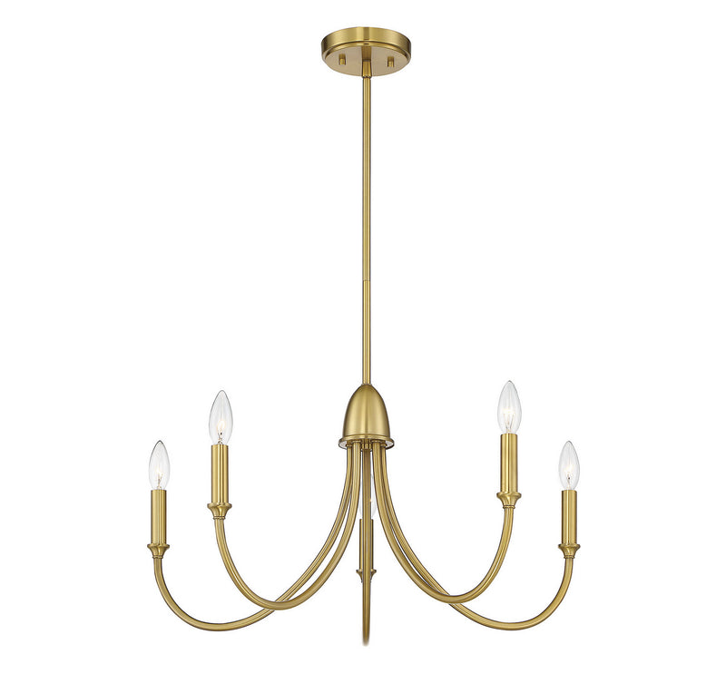 Five Light Chandelier<br /><span style="color:#4AB0CE;">Entrega: 4-10 dias en USA</span><br /><span style="color:#4AB0CE;font-size:60%;">PREGUNTE POR ENTREGA EN PANAMA</span><br />Collection: Cameron<br />Finish: Warm Brass