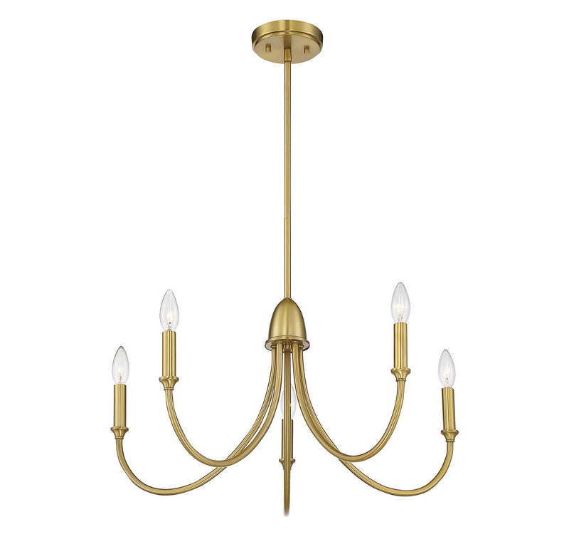 Five Light Chandelier<br /><span style="color:#4AB0CE;">Entrega: 4-10 dias en USA</span><br /><span style="color:#4AB0CE;font-size:60%;">PREGUNTE POR ENTREGA EN PANAMA</span><br />Collection: Cameron<br />Finish: Warm Brass