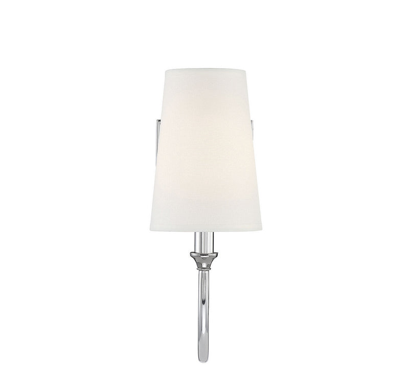 One Light Wall Sconce<br /><span style="color:#4AB0CE;">Entrega: 4-10 dias en USA</span><br /><span style="color:#4AB0CE;font-size:60%;">PREGUNTE POR ENTREGA EN PANAMA</span><br />Collection: Cameron<br />Finish: Polished Nickel