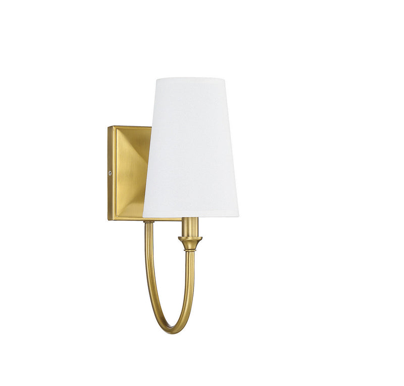 One Light Wall Sconce<br /><span style="color:#4AB0CE;">Entrega: 4-10 dias en USA</span><br /><span style="color:#4AB0CE;font-size:60%;">PREGUNTE POR ENTREGA EN PANAMA</span><br />Collection: Cameron<br />Finish: Warm Brass