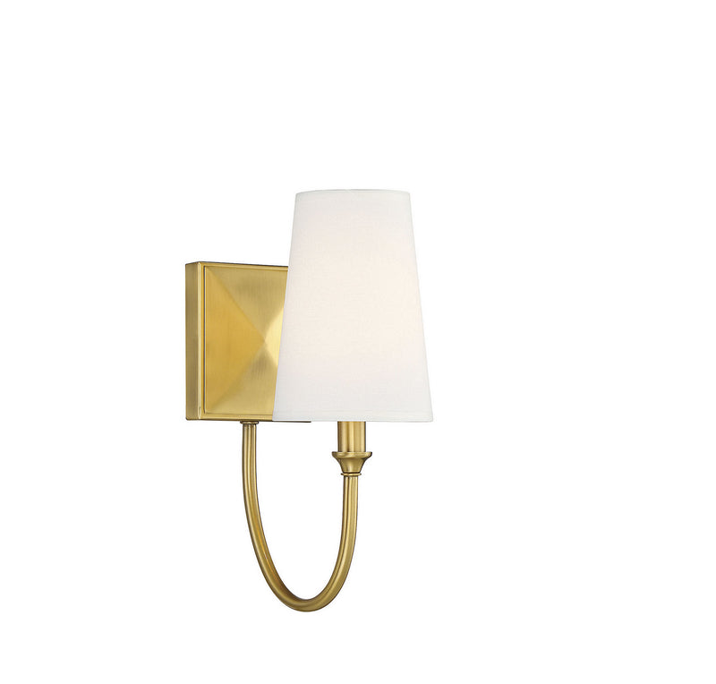 One Light Wall Sconce<br /><span style="color:#4AB0CE;">Entrega: 4-10 dias en USA</span><br /><span style="color:#4AB0CE;font-size:60%;">PREGUNTE POR ENTREGA EN PANAMA</span><br />Collection: Cameron<br />Finish: Warm Brass