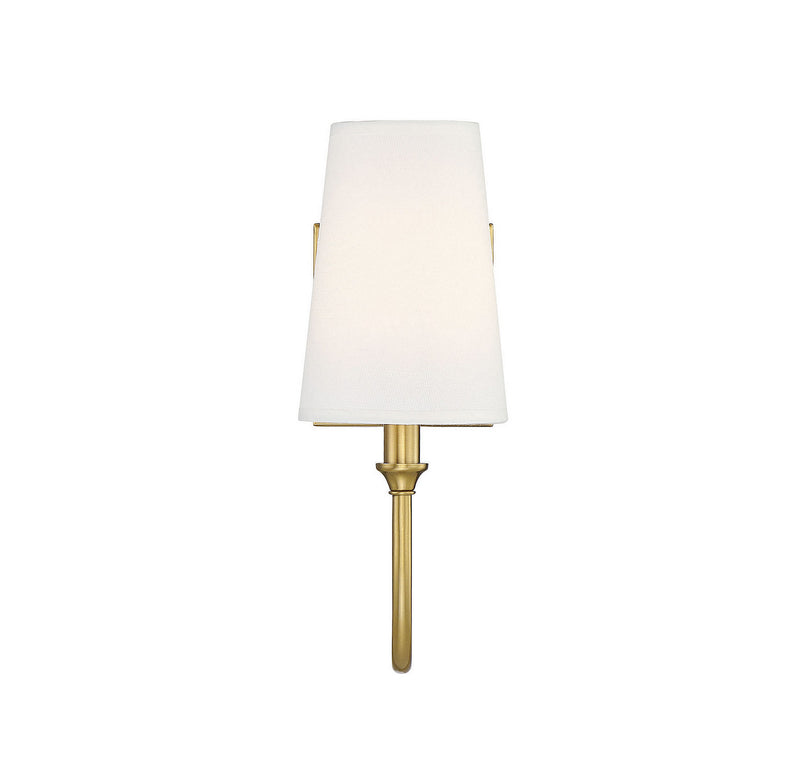 One Light Wall Sconce<br /><span style="color:#4AB0CE;">Entrega: 4-10 dias en USA</span><br /><span style="color:#4AB0CE;font-size:60%;">PREGUNTE POR ENTREGA EN PANAMA</span><br />Collection: Cameron<br />Finish: Warm Brass