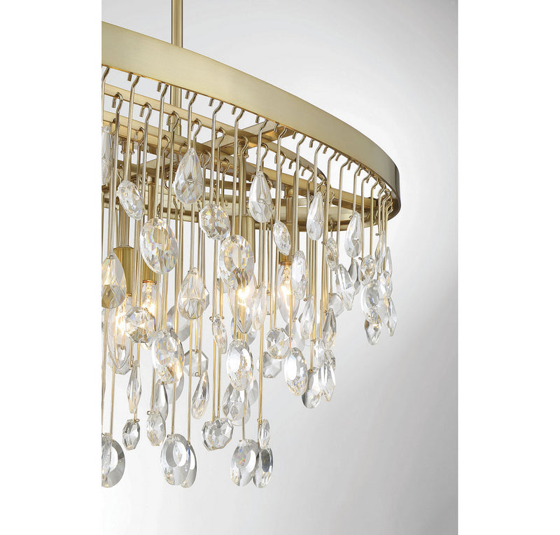 Eight Light Linear Chandelier<br /><span style="color:#4AB0CE;">Entrega: 4-10 dias en USA</span><br /><span style="color:#4AB0CE;font-size:60%;">PREGUNTE POR ENTREGA EN PANAMA</span><br />Collection: Livorno<br />Finish: Noble Brass