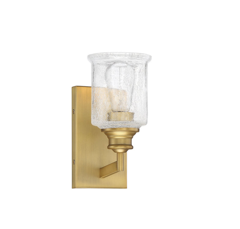 One Light Bath<br /><span style="color:#4AB0CE;">Entrega: 4-10 dias en USA</span><br /><span style="color:#4AB0CE;font-size:60%;">PREGUNTE POR ENTREGA EN PANAMA</span><br />Collection: Hampton<br />Finish: Warm Brass