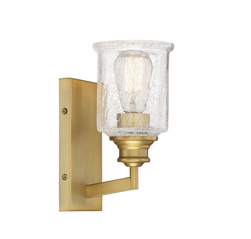 One Light Bath<br /><span style="color:#4AB0CE;">Entrega: 4-10 dias en USA</span><br /><span style="color:#4AB0CE;font-size:60%;">PREGUNTE POR ENTREGA EN PANAMA</span><br />Collection: Hampton<br />Finish: Warm Brass