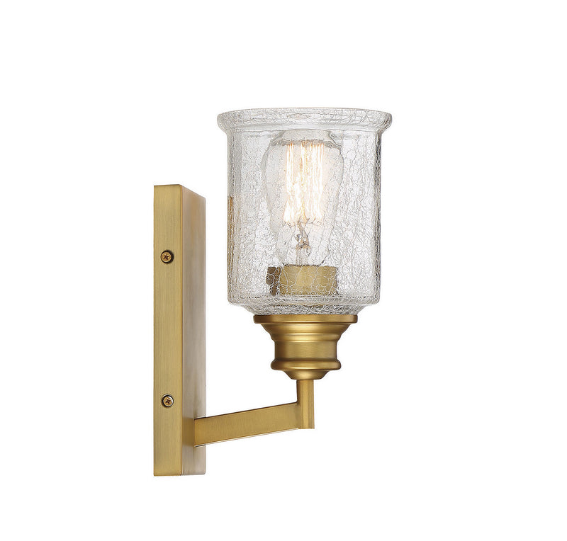 One Light Bath<br /><span style="color:#4AB0CE;">Entrega: 4-10 dias en USA</span><br /><span style="color:#4AB0CE;font-size:60%;">PREGUNTE POR ENTREGA EN PANAMA</span><br />Collection: Hampton<br />Finish: Warm Brass