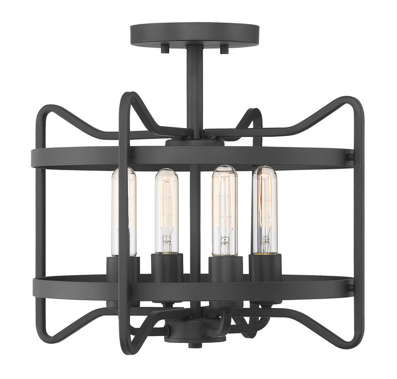 Four Light Semi-Flush Mount<br /><span style="color:#4AB0CE;">Entrega: 4-10 dias en USA</span><br /><span style="color:#4AB0CE;font-size:60%;">PREGUNTE POR ENTREGA EN PANAMA</span><br />Collection: Kent<br />Finish: Matte Black