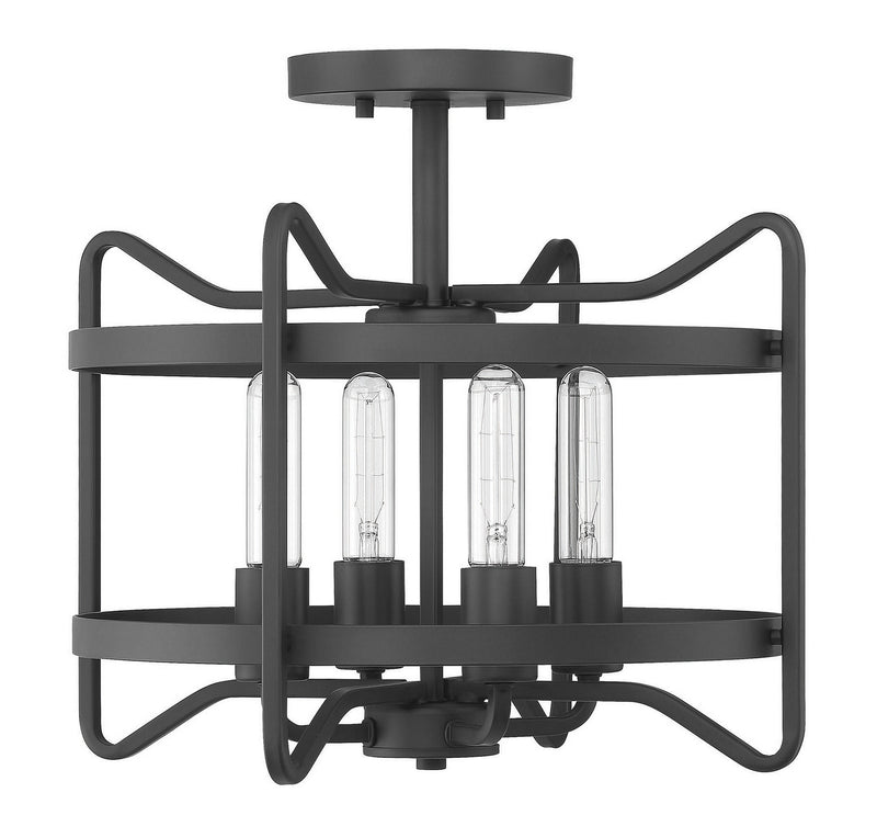 Four Light Semi-Flush Mount<br /><span style="color:#4AB0CE;">Entrega: 4-10 dias en USA</span><br /><span style="color:#4AB0CE;font-size:60%;">PREGUNTE POR ENTREGA EN PANAMA</span><br />Collection: Kent<br />Finish: Matte Black