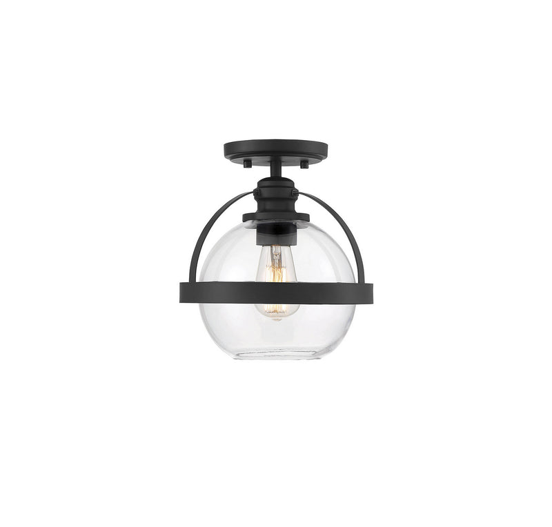 One Light Semi-Flush Mount<br /><span style="color:#4AB0CE;">Entrega: 4-10 dias en USA</span><br /><span style="color:#4AB0CE;font-size:60%;">PREGUNTE POR ENTREGA EN PANAMA</span><br />Collection: Pendleton<br />Finish: Matte Black