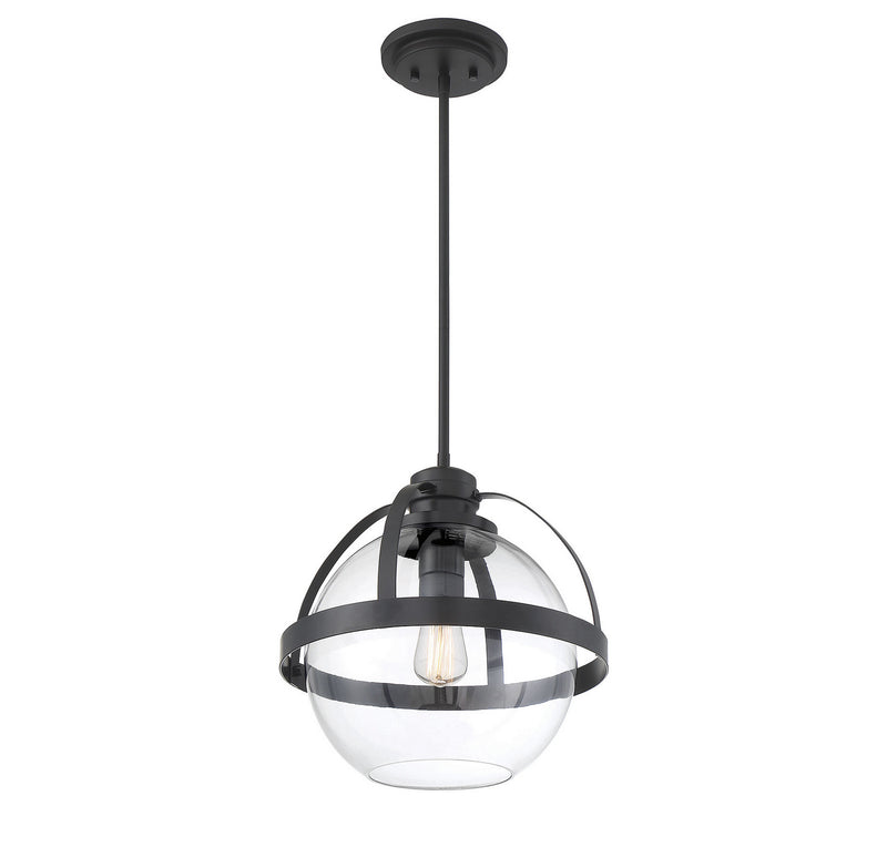 One Light Pendant<br /><span style="color:#4AB0CE;">Entrega: 4-10 dias en USA</span><br /><span style="color:#4AB0CE;font-size:60%;">PREGUNTE POR ENTREGA EN PANAMA</span><br />Collection: Pendleton<br />Finish: Matte Black