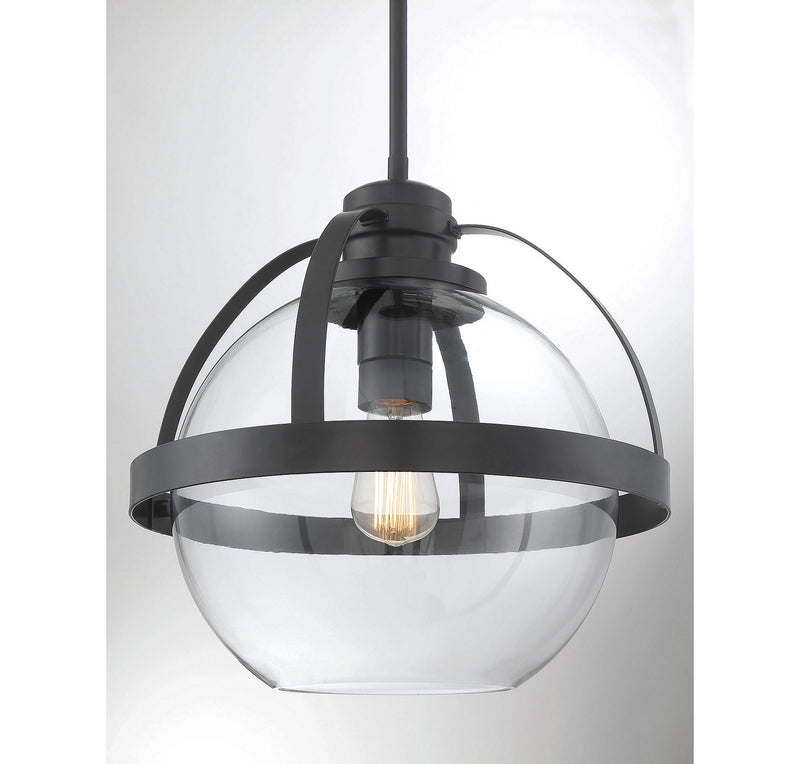 One Light Pendant<br /><span style="color:#4AB0CE;">Entrega: 4-10 dias en USA</span><br /><span style="color:#4AB0CE;font-size:60%;">PREGUNTE POR ENTREGA EN PANAMA</span><br />Collection: Pendleton<br />Finish: Matte Black