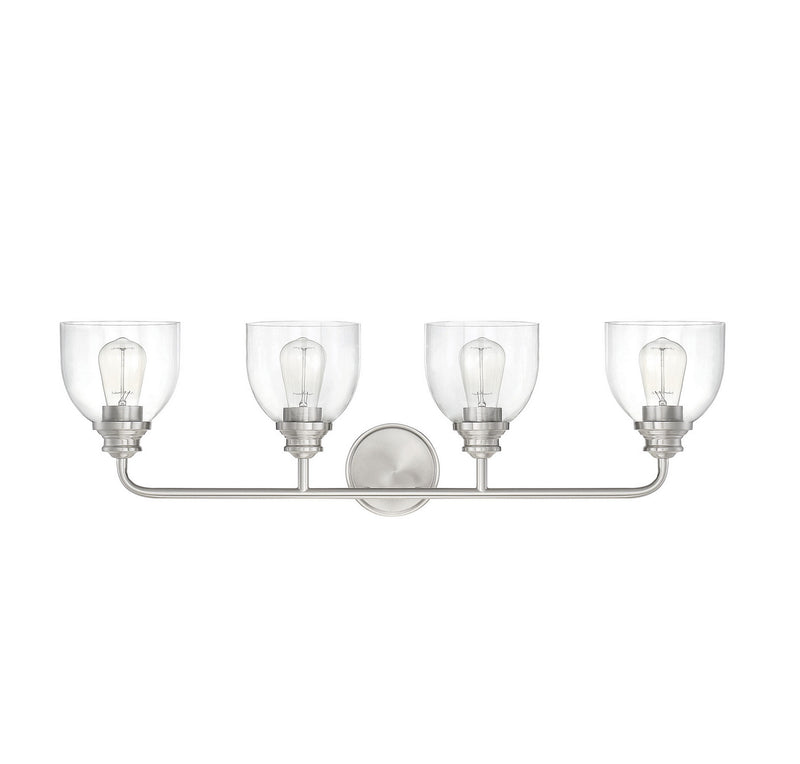 Four Light Bath Bar<br /><span style="color:#4AB0CE;">Entrega: 4-10 dias en USA</span><br /><span style="color:#4AB0CE;font-size:60%;">PREGUNTE POR ENTREGA EN PANAMA</span><br />Collection: Vale<br />Finish: Satin Nickel