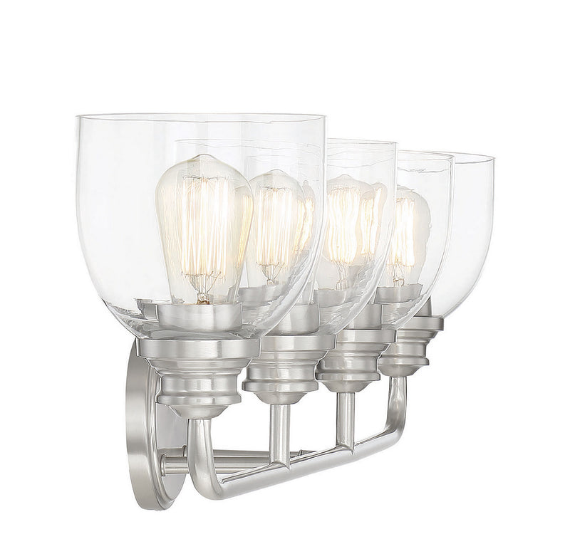 Four Light Bath Bar<br /><span style="color:#4AB0CE;">Entrega: 4-10 dias en USA</span><br /><span style="color:#4AB0CE;font-size:60%;">PREGUNTE POR ENTREGA EN PANAMA</span><br />Collection: Vale<br />Finish: Satin Nickel