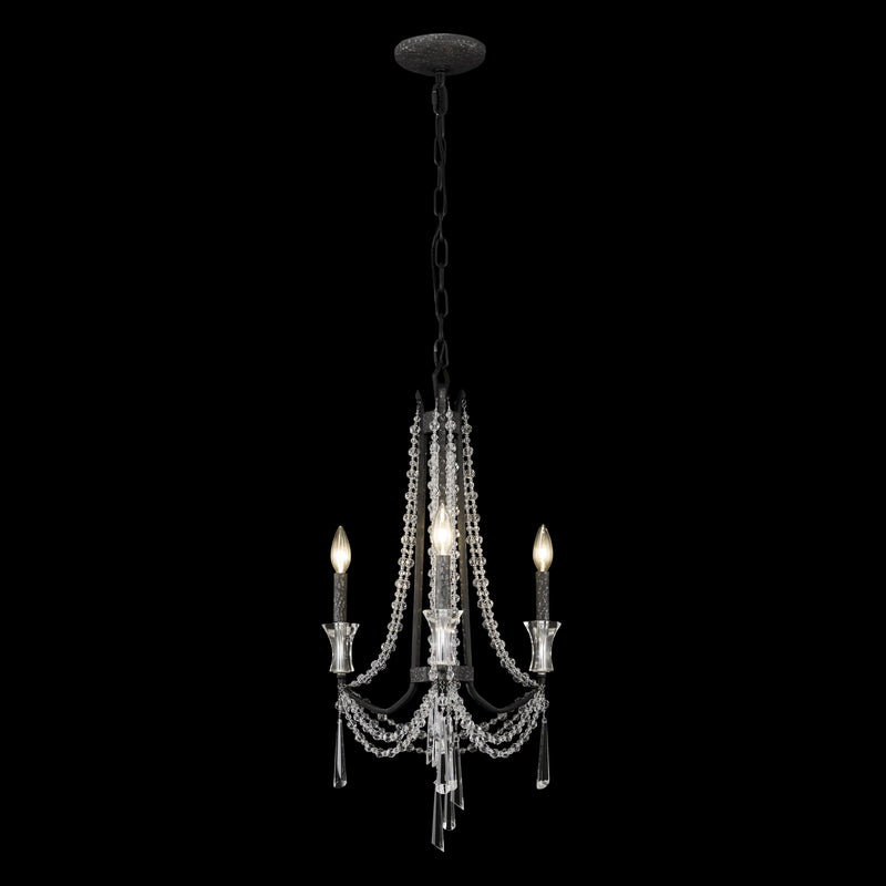 Three Light Chandelier<br /><span style="color:#4AB0CE;">Entrega: 4-10 dias en USA</span><br /><span style="color:#4AB0CE;font-size:60%;">PREGUNTE POR ENTREGA EN PANAMA</span><br />Collection: Barcelona<br />Finish: Onyx