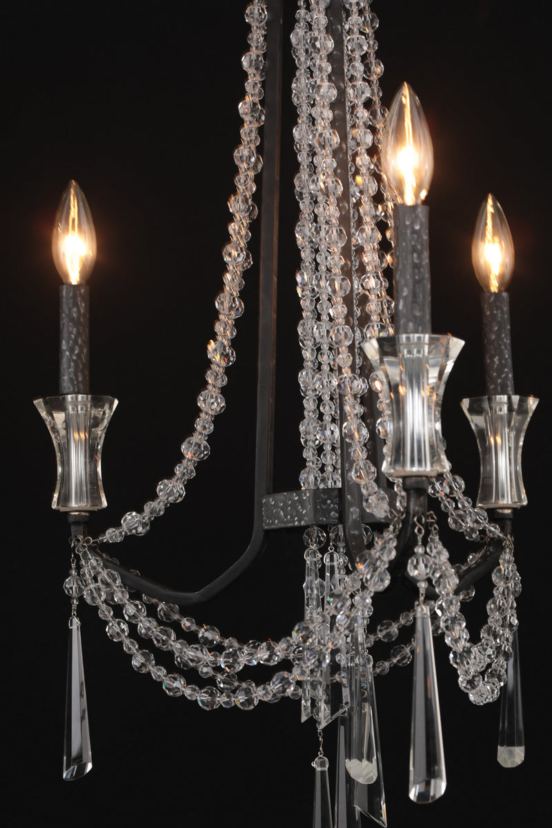 Three Light Chandelier<br /><span style="color:#4AB0CE;">Entrega: 4-10 dias en USA</span><br /><span style="color:#4AB0CE;font-size:60%;">PREGUNTE POR ENTREGA EN PANAMA</span><br />Collection: Barcelona<br />Finish: Onyx