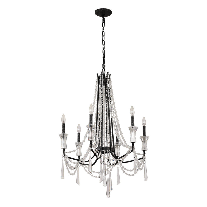 Six Light Chandelier<br /><span style="color:#4AB0CE;">Entrega: 4-10 dias en USA</span><br /><span style="color:#4AB0CE;font-size:60%;">PREGUNTE POR ENTREGA EN PANAMA</span><br />Collection: Barcelona<br />Finish: Onyx