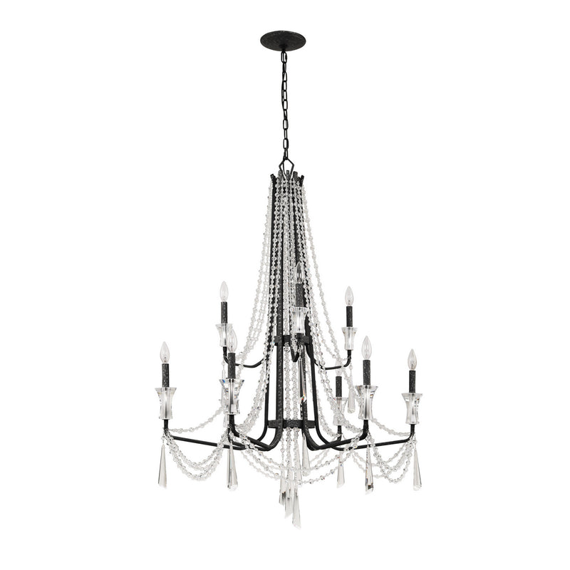 Nine Light Chandelier<br /><span style="color:#4AB0CE;">Entrega: 4-10 dias en USA</span><br /><span style="color:#4AB0CE;font-size:60%;">PREGUNTE POR ENTREGA EN PANAMA</span><br />Collection: Barcelona<br />Finish: Onyx