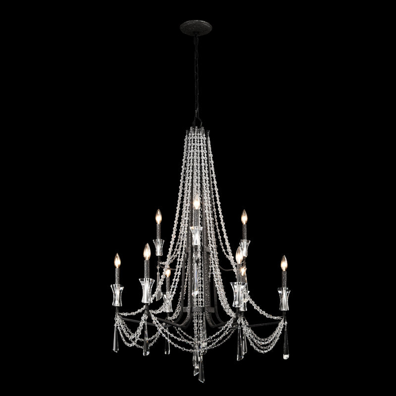 Nine Light Chandelier<br /><span style="color:#4AB0CE;">Entrega: 4-10 dias en USA</span><br /><span style="color:#4AB0CE;font-size:60%;">PREGUNTE POR ENTREGA EN PANAMA</span><br />Collection: Barcelona<br />Finish: Onyx