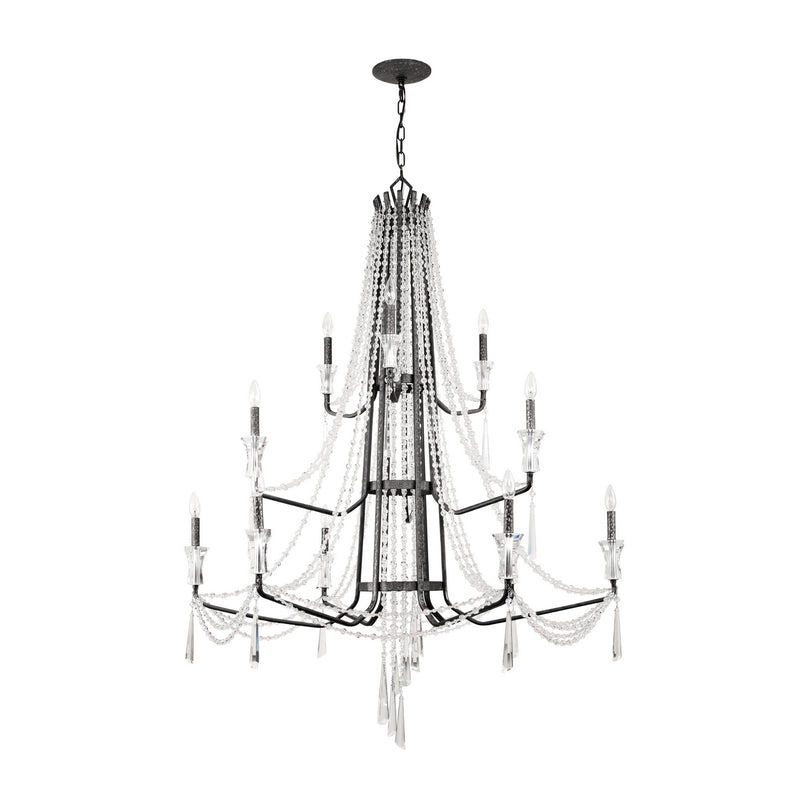 12 Light Chandelier<br /><span style="color:#4AB0CE;">Entrega: 4-10 dias en USA</span><br /><span style="color:#4AB0CE;font-size:60%;">PREGUNTE POR ENTREGA EN PANAMA</span><br />Collection: Barcelona<br />Finish: Onyx