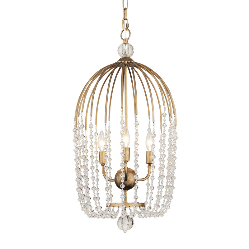 Three Light Pendant<br /><span style="color:#4AB0CE;">Entrega: 4-10 dias en USA</span><br /><span style="color:#4AB0CE;font-size:60%;">PREGUNTE POR ENTREGA EN PANAMA</span><br />Collection: Voliere<br />Finish: Havana Gold