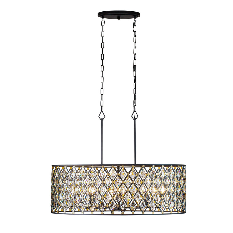 Eight Light Pendant<br /><span style="color:#4AB0CE;">Entrega: 4-10 dias en USA</span><br /><span style="color:#4AB0CE;font-size:60%;">PREGUNTE POR ENTREGA EN PANAMA</span><br />Collection: Windsor<br />Finish: Carbon/Havana Gold