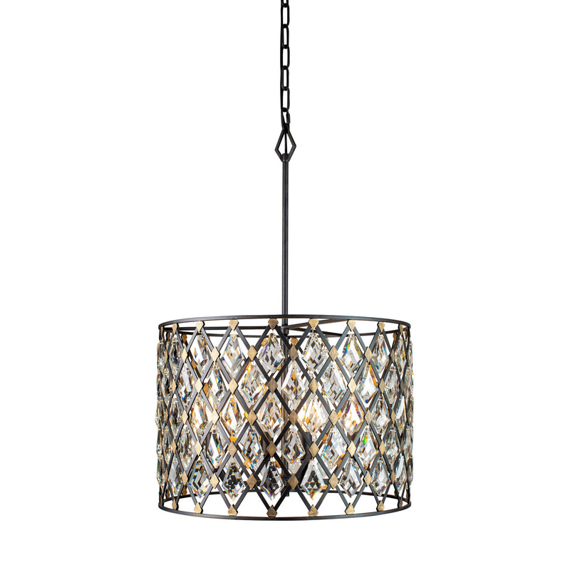 Four Light Pendant<br /><span style="color:#4AB0CE;">Entrega: 5-6 semanas en USA</span><br /><span style="color:#4AB0CE;font-size:60%;">PREGUNTE POR ENTREGA EN PANAMA</span><br />Collection: Windsor<br />Finish: Carbon/Havana Gold