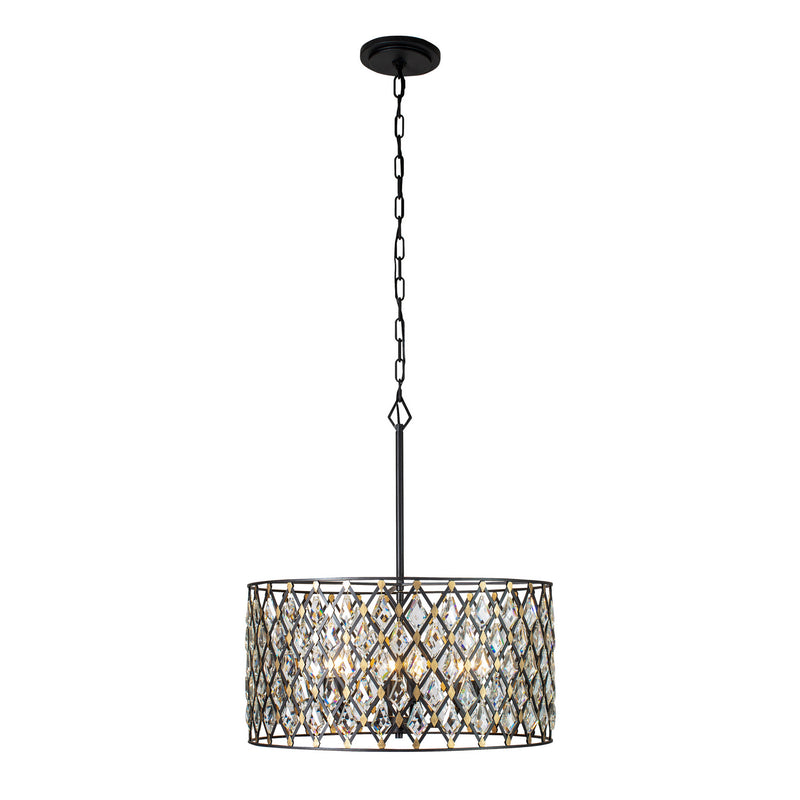 Six Light Pendant<br /><span style="color:#4AB0CE;">Entrega: 4-10 dias en USA</span><br /><span style="color:#4AB0CE;font-size:60%;">PREGUNTE POR ENTREGA EN PANAMA</span><br />Collection: Windsor<br />Finish: Carbon/Havana Gold