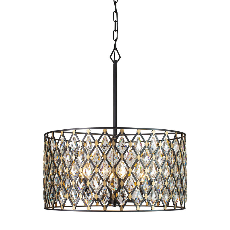 Six Light Pendant<br /><span style="color:#4AB0CE;">Entrega: 4-10 dias en USA</span><br /><span style="color:#4AB0CE;font-size:60%;">PREGUNTE POR ENTREGA EN PANAMA</span><br />Collection: Windsor<br />Finish: Carbon/Havana Gold