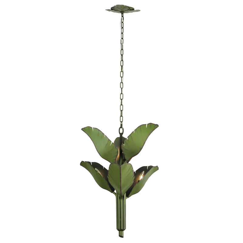 Six Light Chandelier<br /><span style="color:#4AB0CE;">Entrega: 4-10 dias en USA</span><br /><span style="color:#4AB0CE;font-size:60%;">PREGUNTE POR ENTREGA EN PANAMA</span><br />Collection: Banana Leaf<br />Finish: Banana Leaf