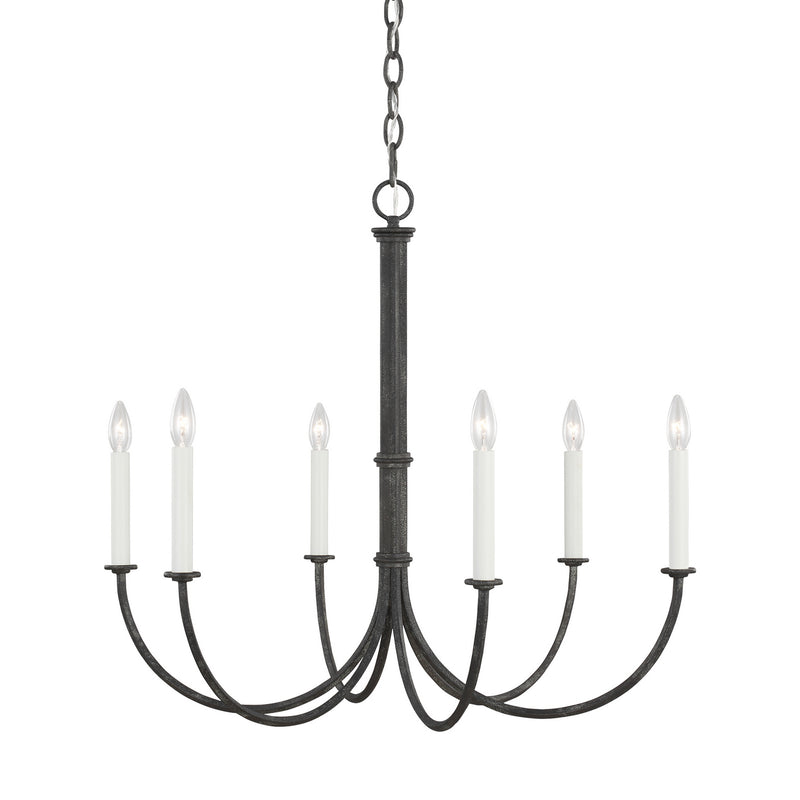 Six Light Chandelier<br /><span style="color:#4AB0CE;">Entrega: 4-10 dias en USA</span><br /><span style="color:#4AB0CE;font-size:60%;">PREGUNTE POR ENTREGA EN PANAMA</span><br />Collection: Champlain<br />Finish: Iron Oxide