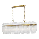 Seven Light Linear Chandelier<br /><span style="color:#4AB0CE;">Entrega: 4-10 dias en USA</span><br /><span style="color:#4AB0CE;font-size:60%;">PREGUNTE POR ENTREGA EN PANAMA</span><br />Collection: Beckett<br />Finish: Burnished Brass
