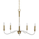 Five Light Chandelier<br /><span style="color:#4AB0CE;">Entrega: 4-10 dias en USA</span><br /><span style="color:#4AB0CE;font-size:60%;">PREGUNTE POR ENTREGA EN PANAMA</span><br />Collection: Hanover<br />Finish: Burnished Brass