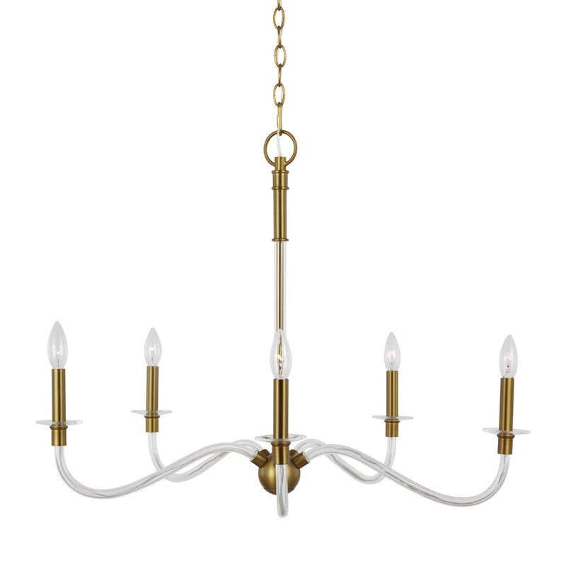 Five Light Chandelier<br /><span style="color:#4AB0CE;">Entrega: 4-10 dias en USA</span><br /><span style="color:#4AB0CE;font-size:60%;">PREGUNTE POR ENTREGA EN PANAMA</span><br />Collection: Hanover<br />Finish: Burnished Brass