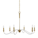 Six Light Chandelier<br /><span style="color:#4AB0CE;">Entrega: 4-10 dias en USA</span><br /><span style="color:#4AB0CE;font-size:60%;">PREGUNTE POR ENTREGA EN PANAMA</span><br />Collection: Hanover<br />Finish: Burnished Brass